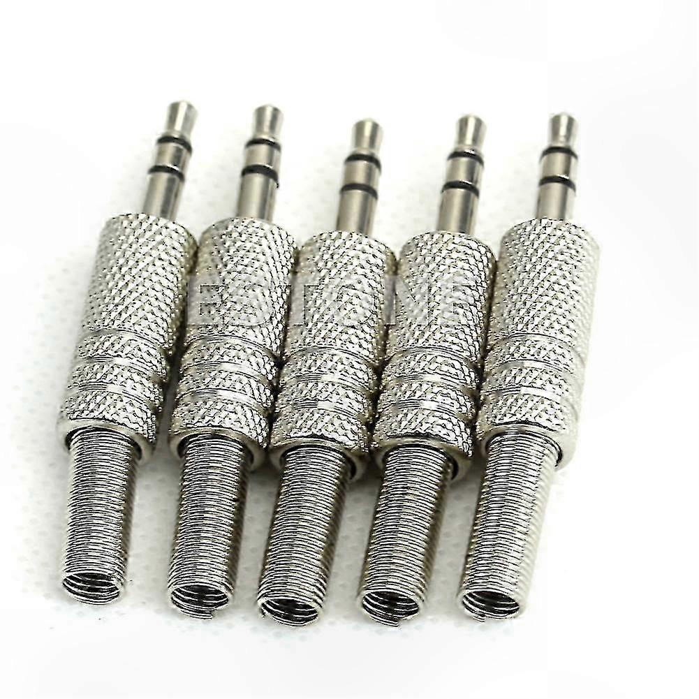 5-Pack 3.5mm Stereo o Jack Plug Adapter Connector Silver