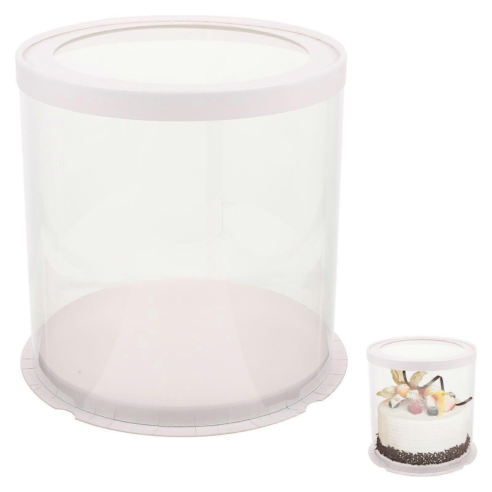 2Pcs Clear Cake Carrier Round Cake Box Baking Packing Box Birthday Cake Box