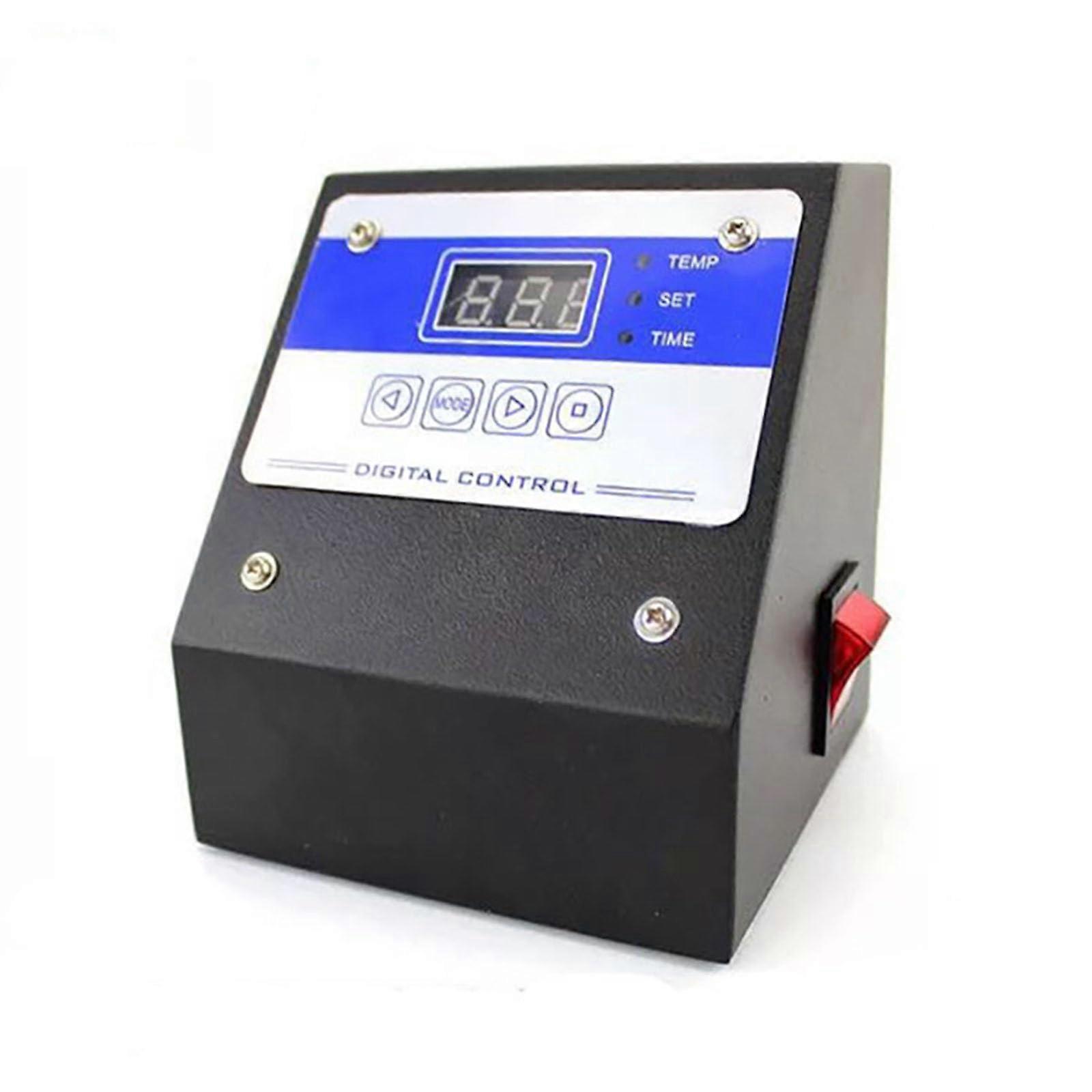 Heat Press Control Box Dual Display Temperature Time Controller 110V 220V for Hat Plate Press