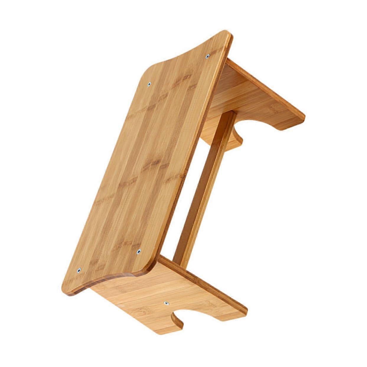 Wooden Step Stool with Durable NonSlip Platform for Bathroom, Kitchen and Bedside Use