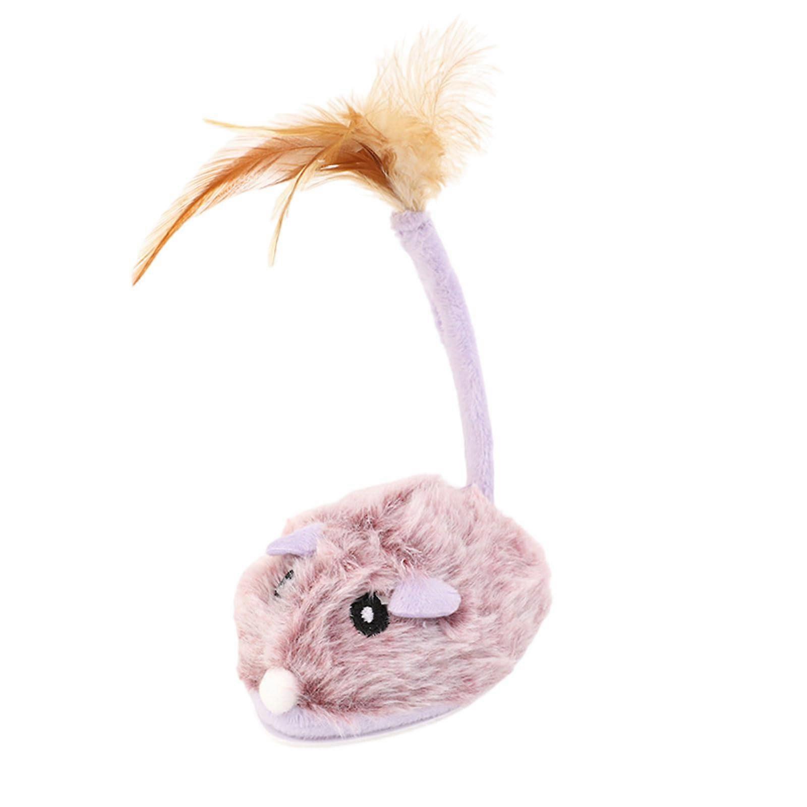 Interactive Cat Toy Electric Mice with Feather Tail, Automatic Obstacle Avoidance for Indoor Play