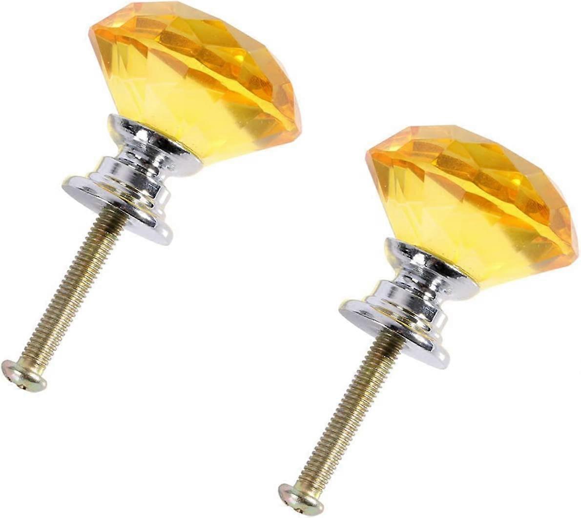 Red Crystal Cabinet Knobs Ball Shape Glass Drawer Pulls with Zinc Alloy Base, Set of 2