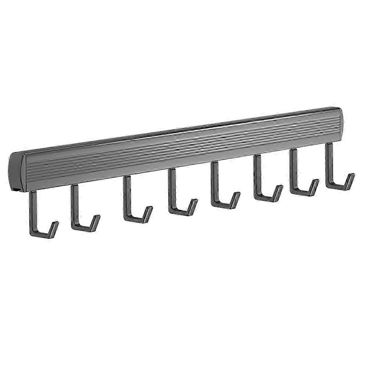 8-Hooks Kitchen Hook Rack Wall Mounted Hangers Rack,Gray