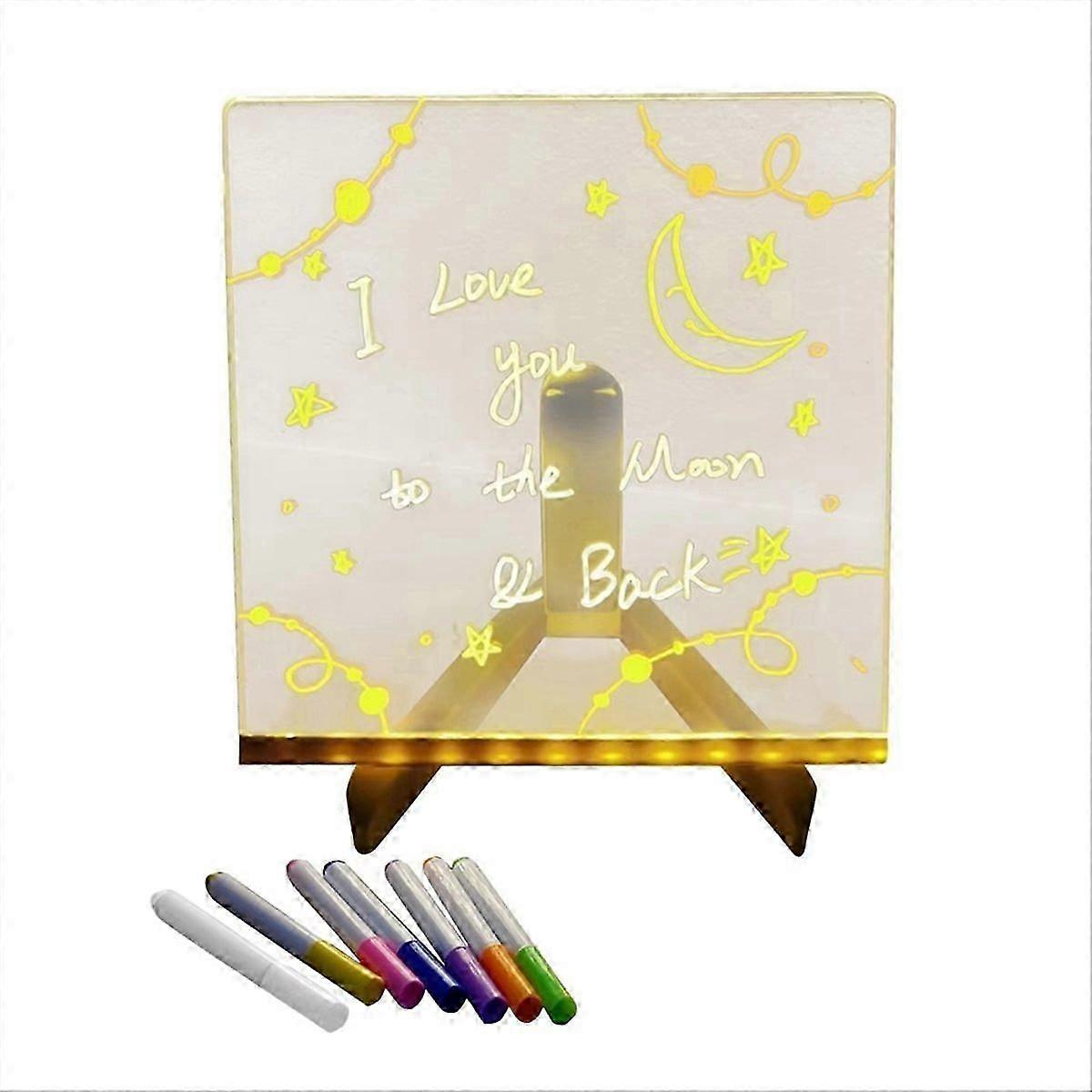 LED Notepad with Colors, Illuminated Acrylic Notepad with Colors, Notepad with Adjustable Stand and