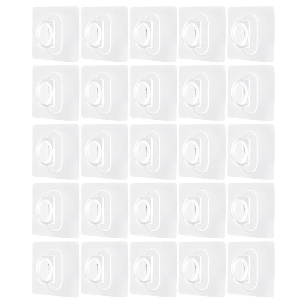 Transparent Curtain Rod Hooks for Wall Self-Adhesive Plastic Hooks 50Pcs