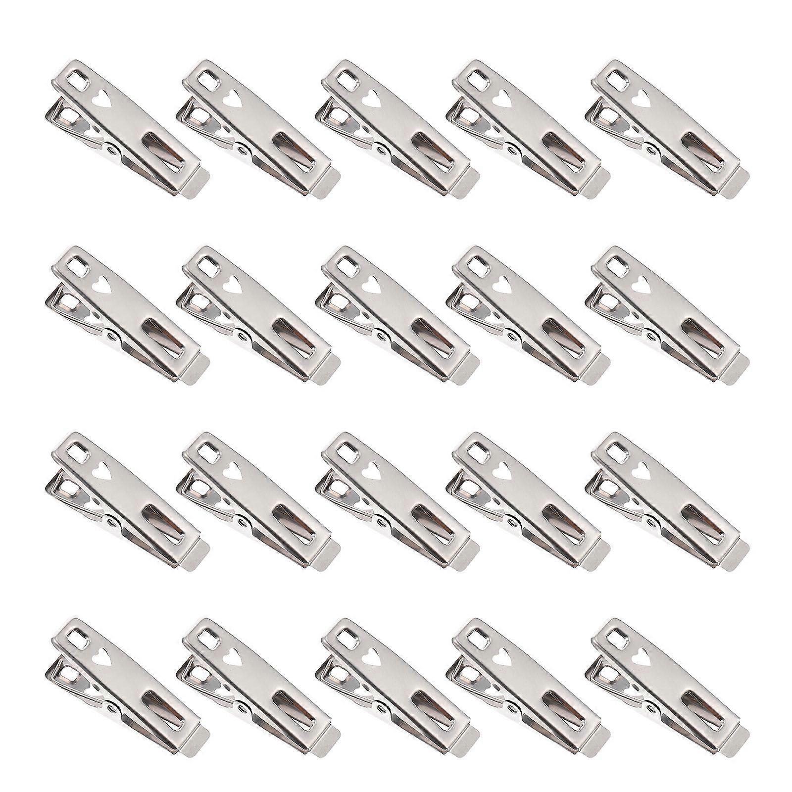 Windproof Clothes Clips Stainless Steel for Clamping 20Pcs Multi Function Clothes Clips
