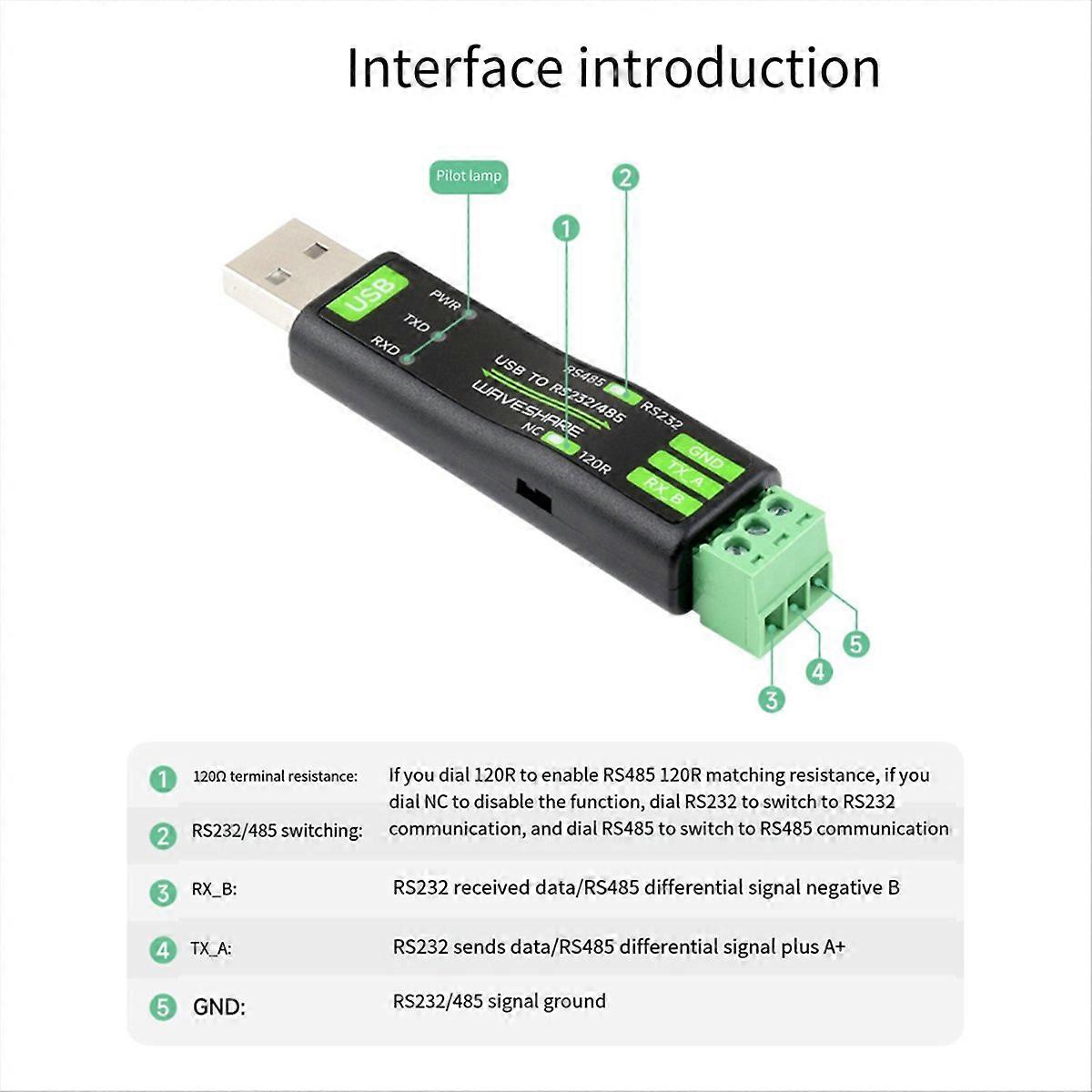  USB to RS232/485 Serial Communication Converter FT232RNL
