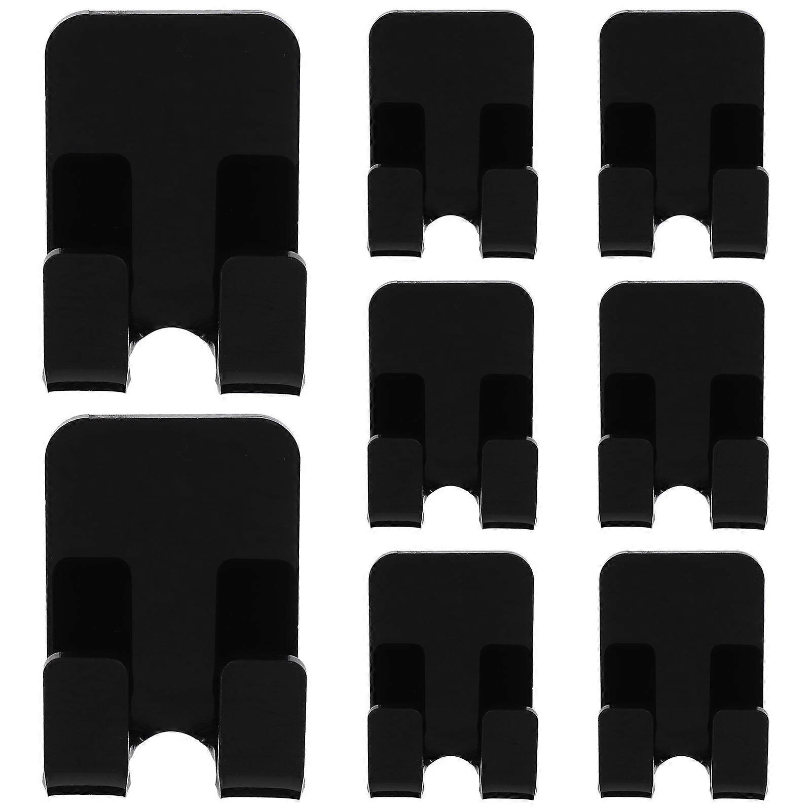 8Pcs Black Self-Adhesive Hook for Holding Multi-Functional Bathroom Storage