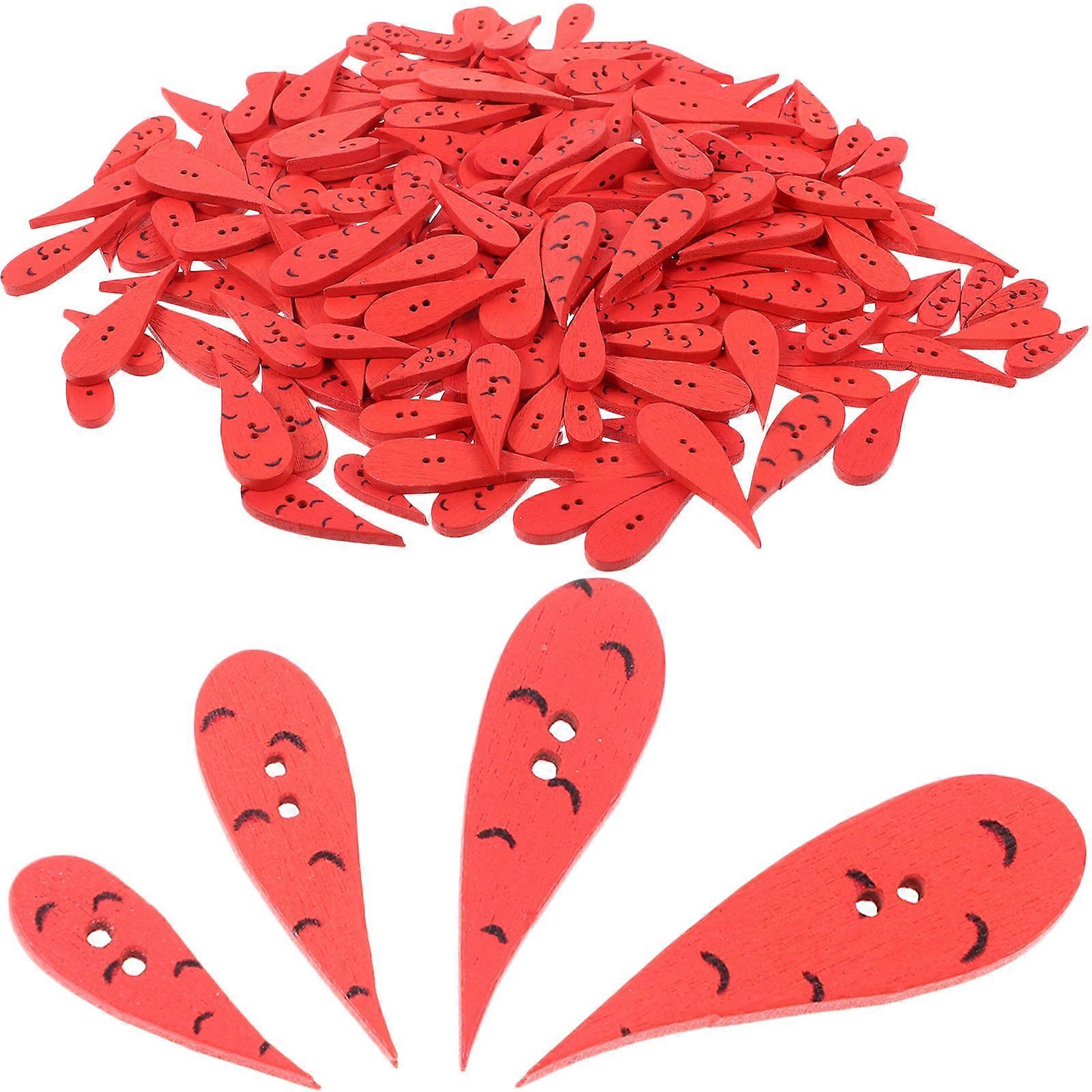 Wooden Sewing Buttons for Clothes Replacement 200Pcs Carrot Shape Buttons