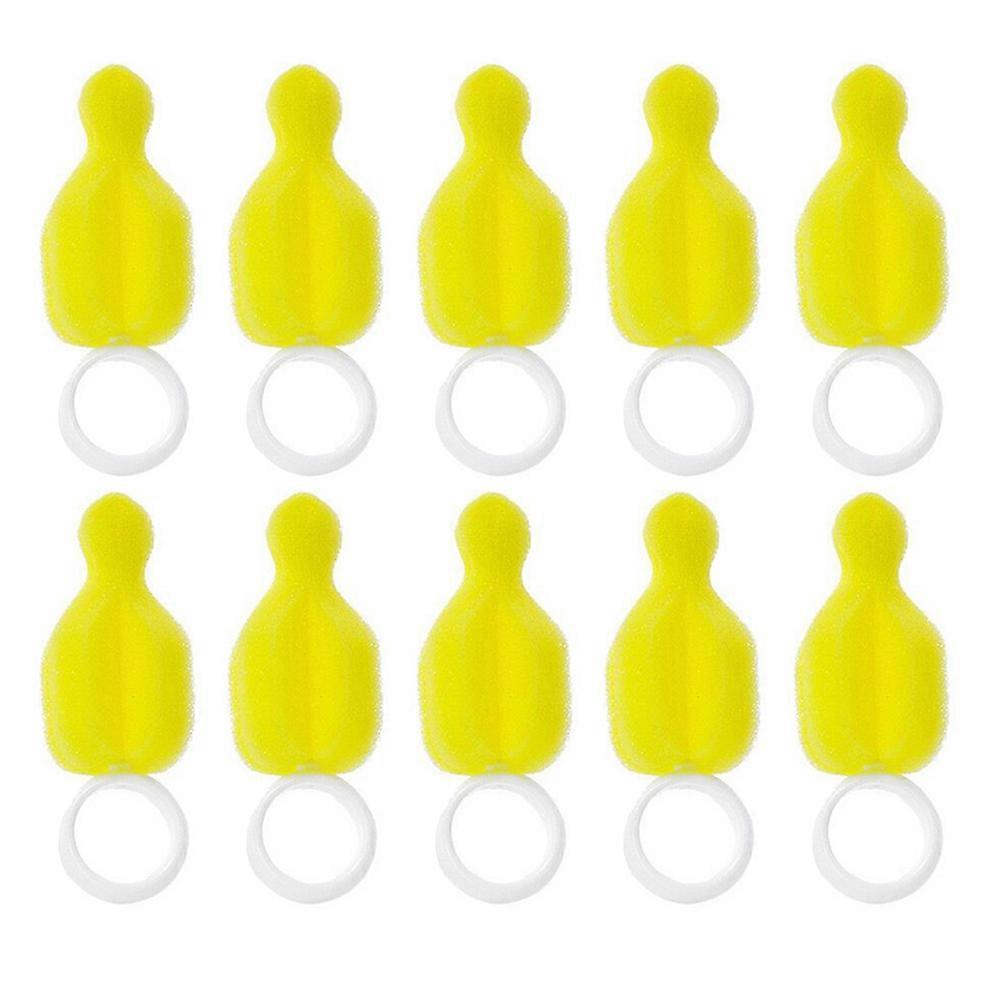 Yellow Pacifier Brush Set for Effective Cleaning with 20Pcs Sponge Brushes