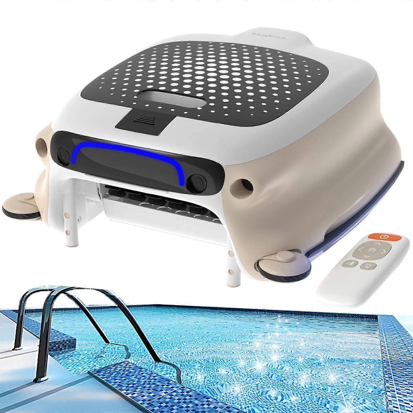 Cordless Robotic Pool Skimmer with Smart Sensor Navigation, Remote Control and Large 10L Basket
