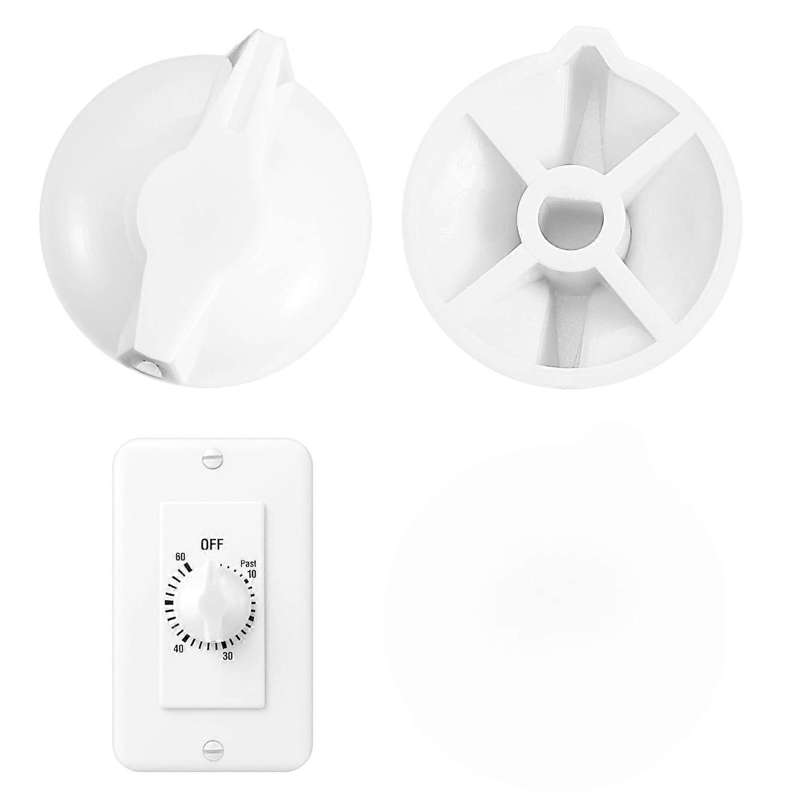 2Pcs Timer Knob Replacement, Plastic Timer Switch Knob Spring Wound Timers for Wall Timer Bathroom Fan Light