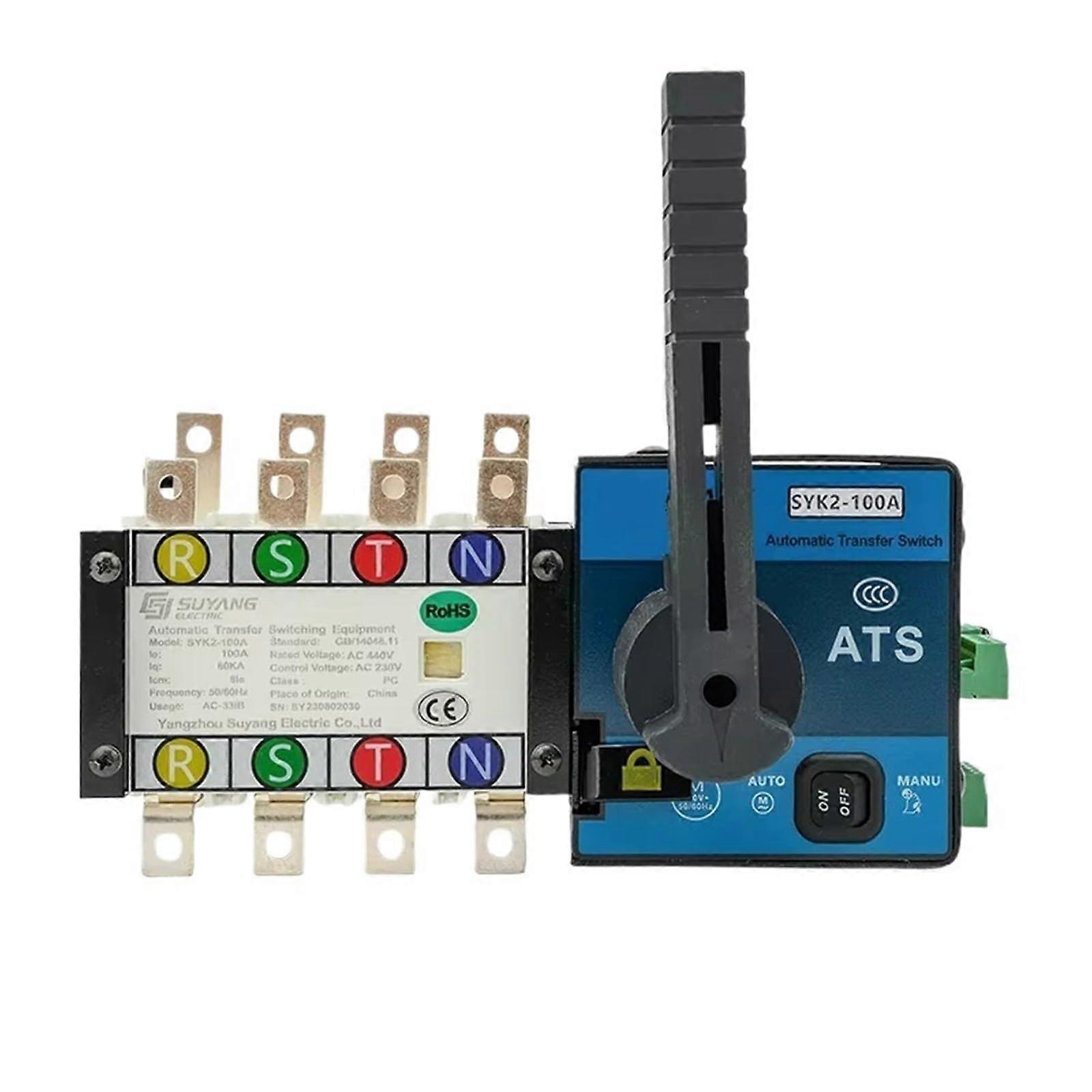 300A Automatic Transfer Switch AC220V 4P Dual Power ATS for Generator