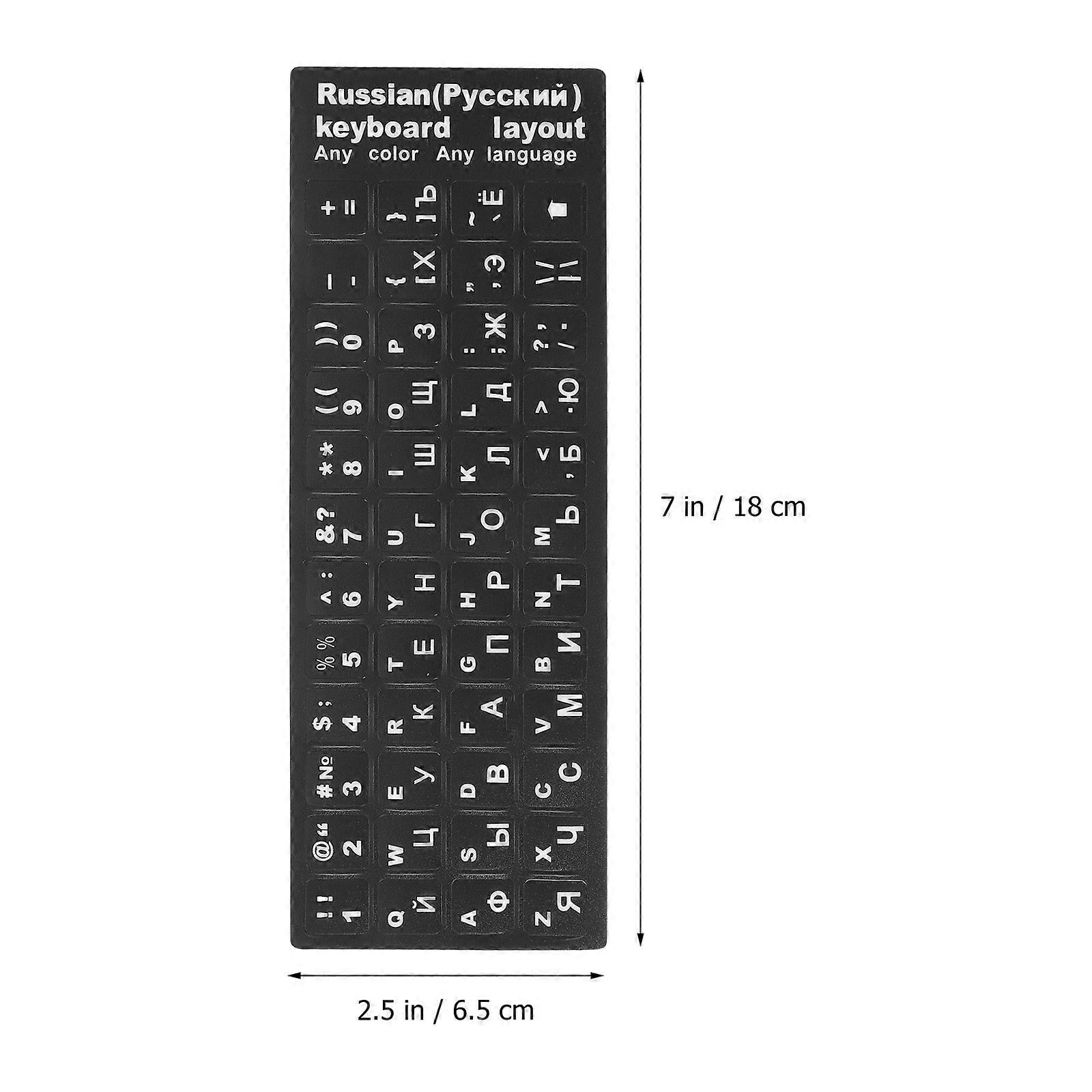 5 Sheets Keyboard Sticker Russian Keyboard Label Decoration Computer Accessory