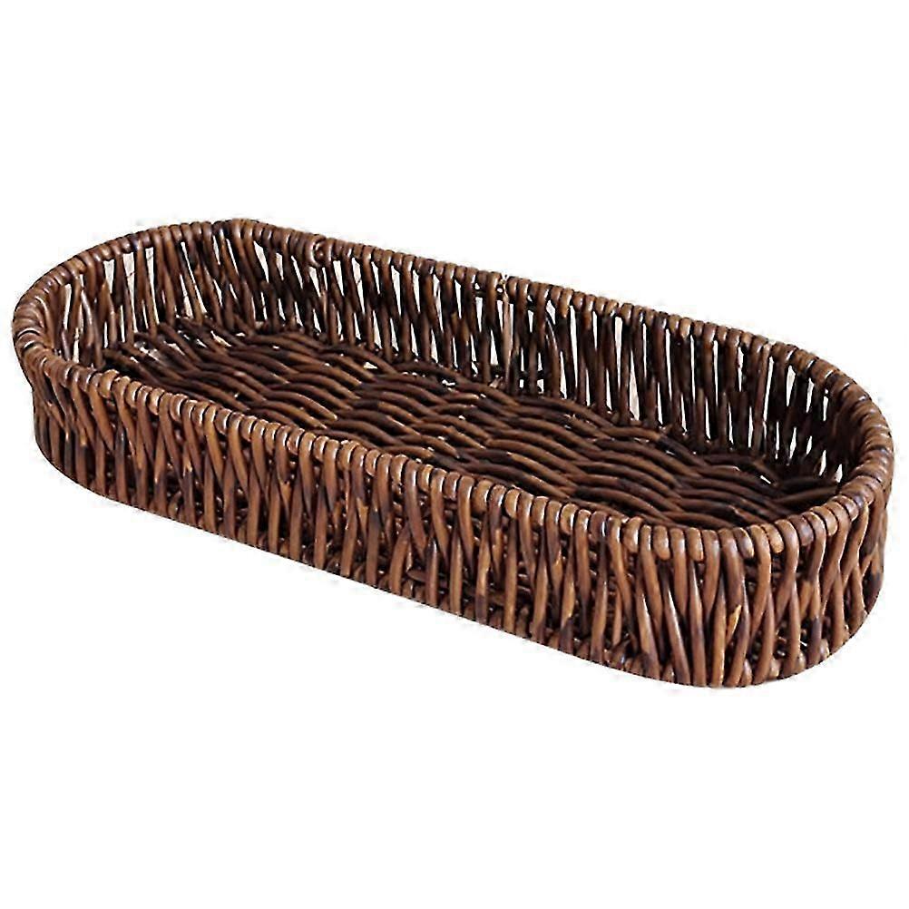 Rattan Bread Basket for Serving with Lid 2Pcs Woven Storage Baskets