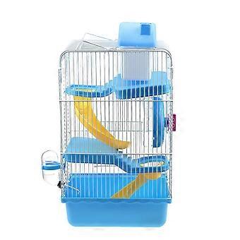 21x27x45cm Luxe Trois Couches Hamster Cage Maison Pour Animaux De Compagnie Portable Petits Animaux Maison Hamster Maison (Bleu)