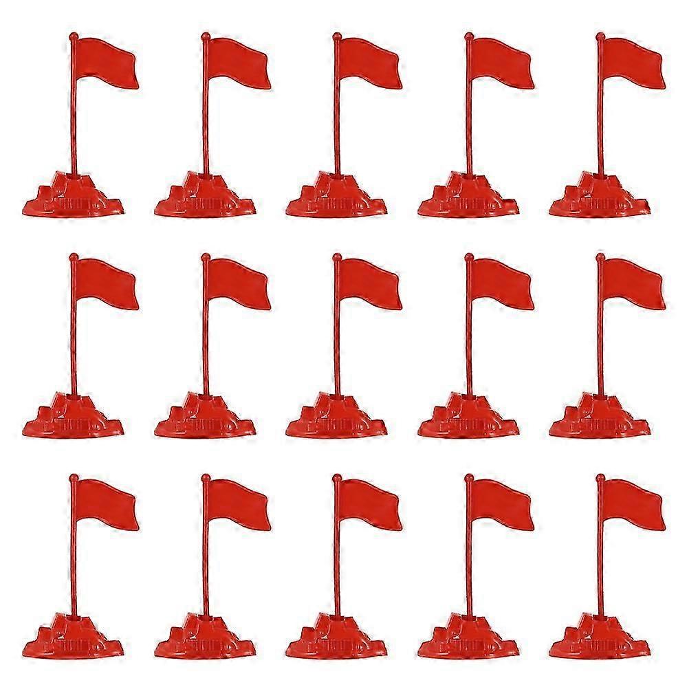Red Flag Model Toy for Decor Featuring 30Pcs Plastic Mini Flags