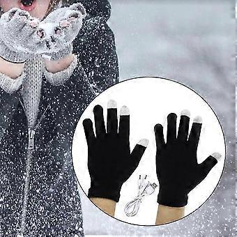 USB Heated Full Finger Gloves, Touch Screen Electric Gloves for Winter Warmth and Comfort