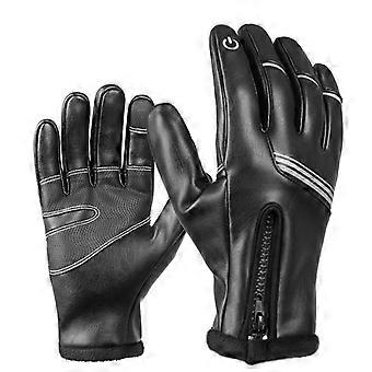 Winter fleece warm gloves men's windproof bicycle motorcycle riding gloves