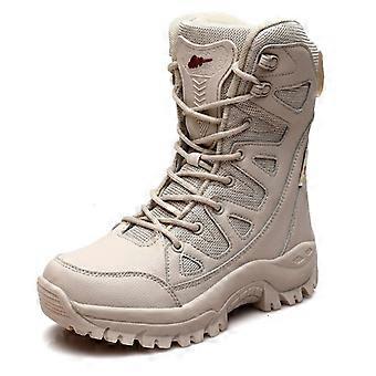 Winter Leder Militär Taktische Wüste Kampfstiefel Männer Armee Arbeitsschuhe Unisex Turnschuhe Rutschfest Outdoor Männer Wandern Stiefeletten