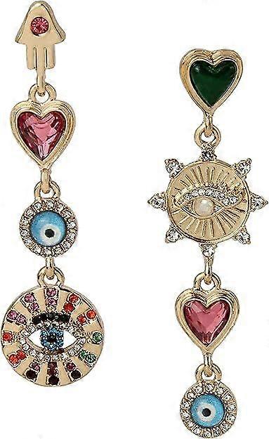 Womens Evil Eye Linear Earrings