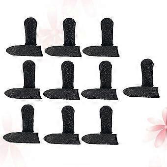 Finger Sleeve Elastic Anti-Slip Screen Touch Cover 20Pcs Black