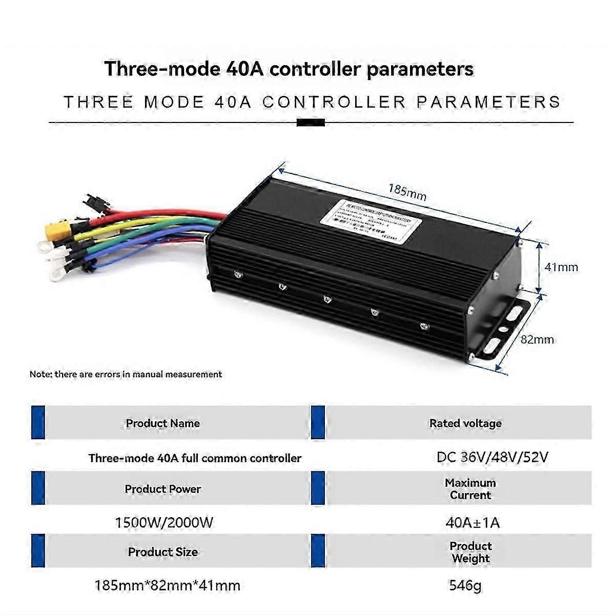 Three Mode Ebike Sine Wave Controller 36V/48V/52V 40A