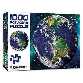 Quebra-cabeça MaxRenard 1000 Peças para Adultos Terra Redonda Grande Espaço Brinquedo de Presente de Natal de Papel Ecológico
