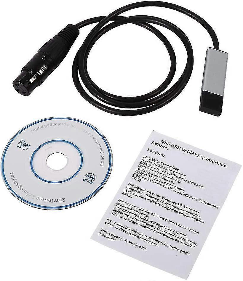 Haofy Usb To Dmx Interface Adapter, Mini Dmx512 Controller Computer Stage Lighting Controllers Dimmer