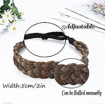 Hair Braided Headband Twist Braid Wig Band Plaited Wide Headbands Hair Band Elastic Stretch Hairpiece For Women and Girls (6/24#)