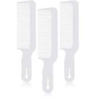 (Branco)3 Pack Barber Combs Clipper Comb Flat Top Clipper Pente Pente de Corte de Cabelo Ótimo para Clipper-cuts e Flattops