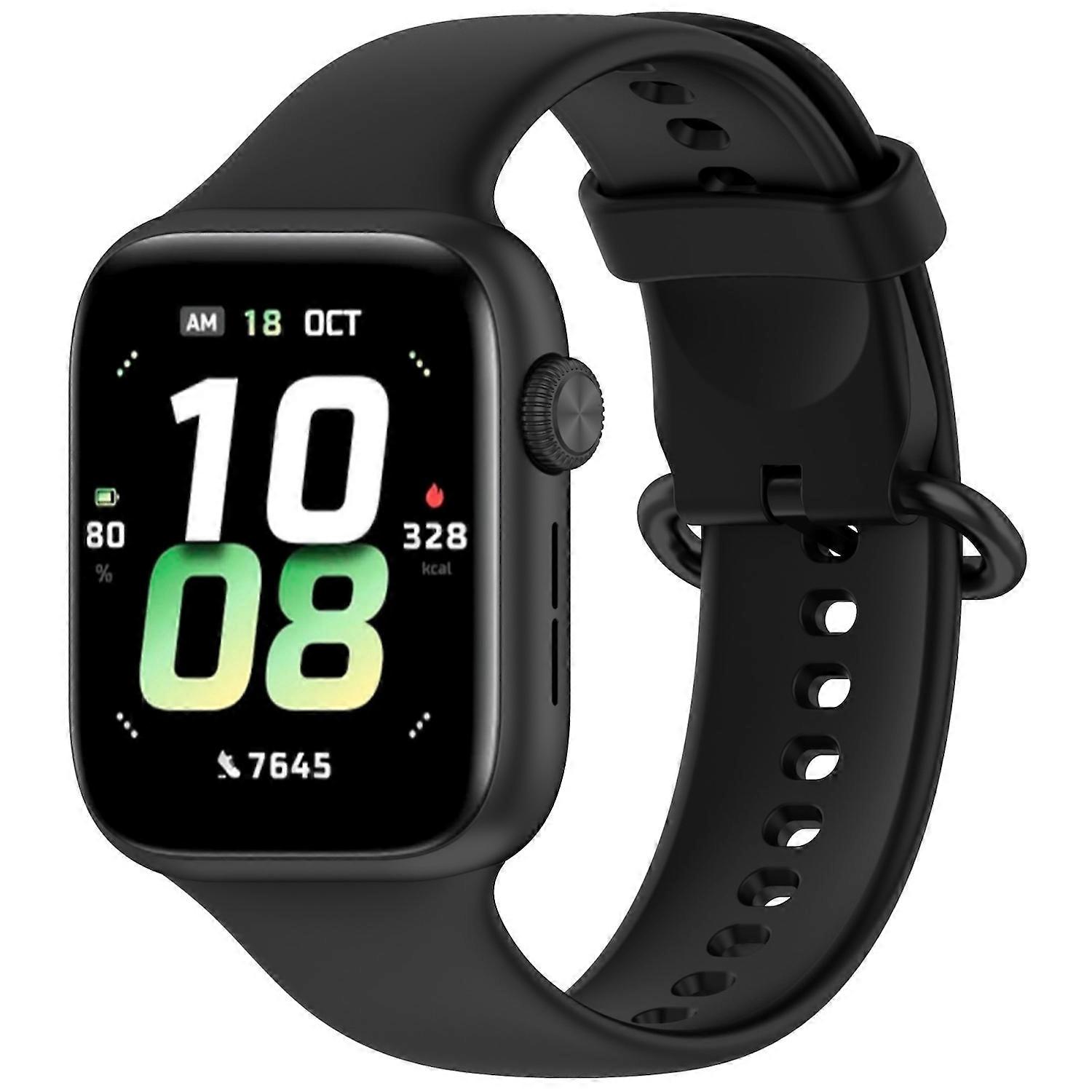 For Honor Watch 5 Solid Color Design Clasp Soft Silicone Replacement Strap Black