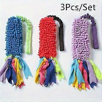 Plush Dog Chew Toy Set, 3 Pieces Interactive Boredom Relief Tassel Toys for Small to Medium Dogs