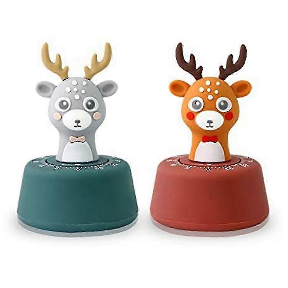 2pcs Cute Kitchen Timer,mechanical Timer For Kids,cyan&orange