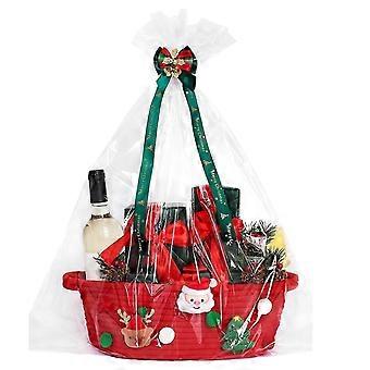 Cesto regalo di Natale - Cesto regalo decorativo rosso per famiglie e studenti universitari, cesto di dolcetti per feste e celebrazioni