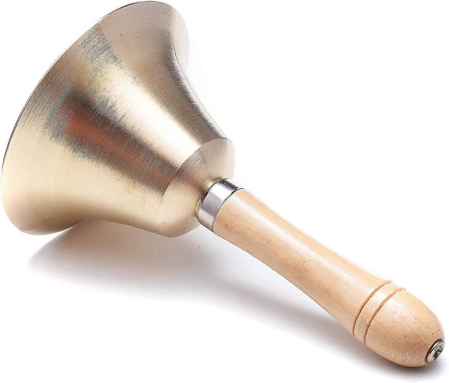 Extra laute massive Messing-Handrufglocke mit Holzgriff