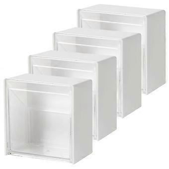 4Pcs Wall Organizers Multi-functional Storage Boxes Cotton Swab Storage Boxes