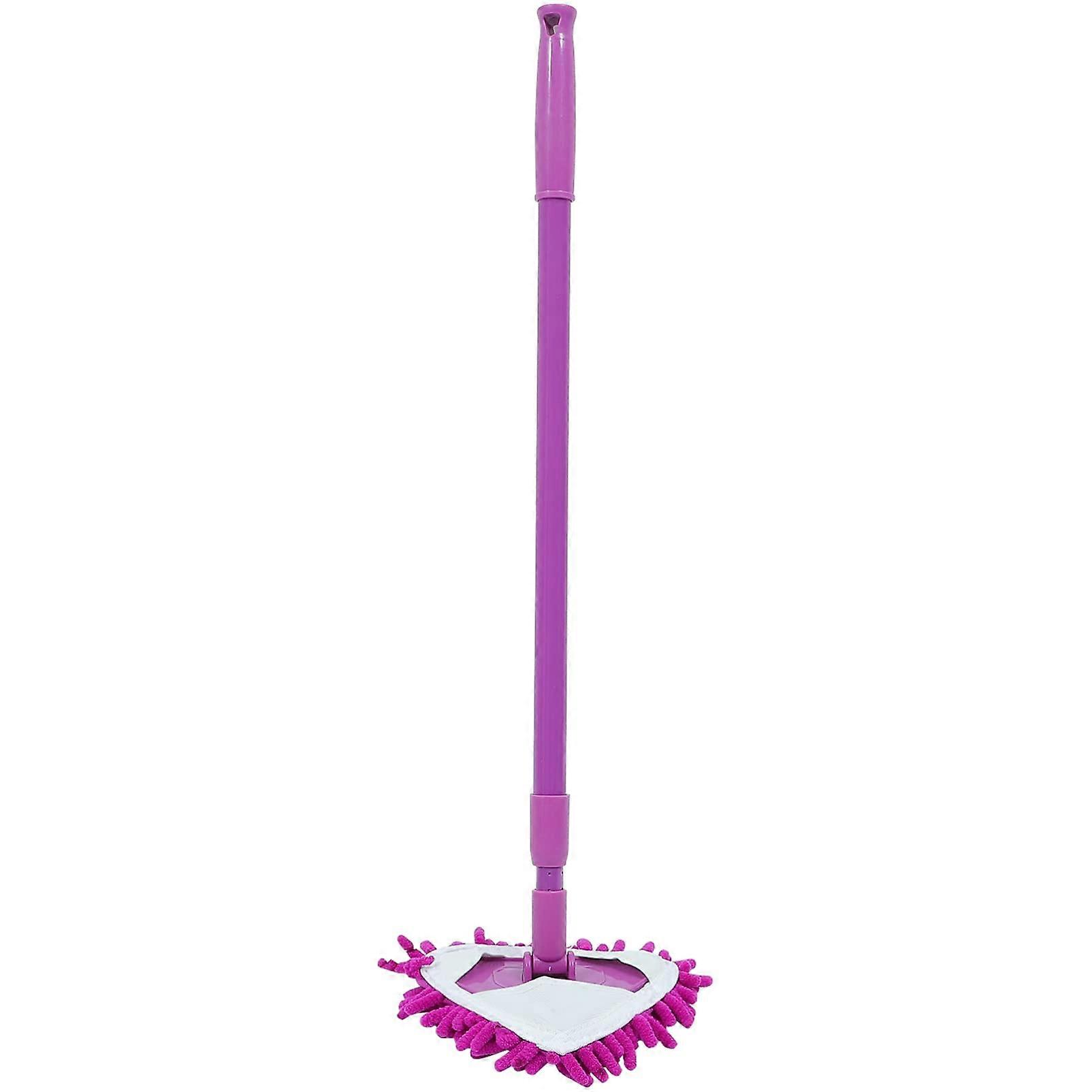 Triangular Telescoping Mop with Removable Washable Microfiber Pad for Home and Car Cleaning