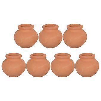 7 peças de vasos de flores artesanais de argila mini vasos de flores mini vaso suculento de terracota decoração de vaso de berçário de plantas em miniatura