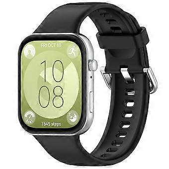 Waterproof Silicone Strap Quick Release Adjustable Black for Huawei Watch Fit 4 Fit 4 Pro Fit 3