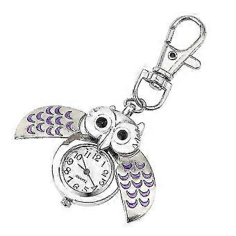 Watch Clip Pocket Keychain Gorgeous Owl Pattern NC