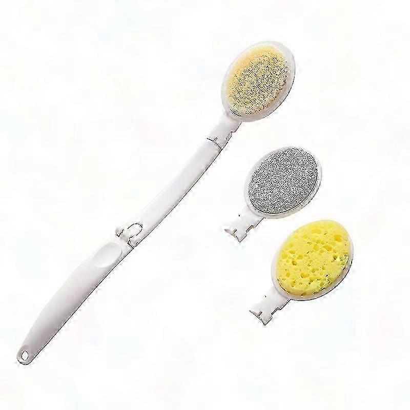 Extendable Lotion Applicator with 3 Removable Heads for Smooth Back Cream Application