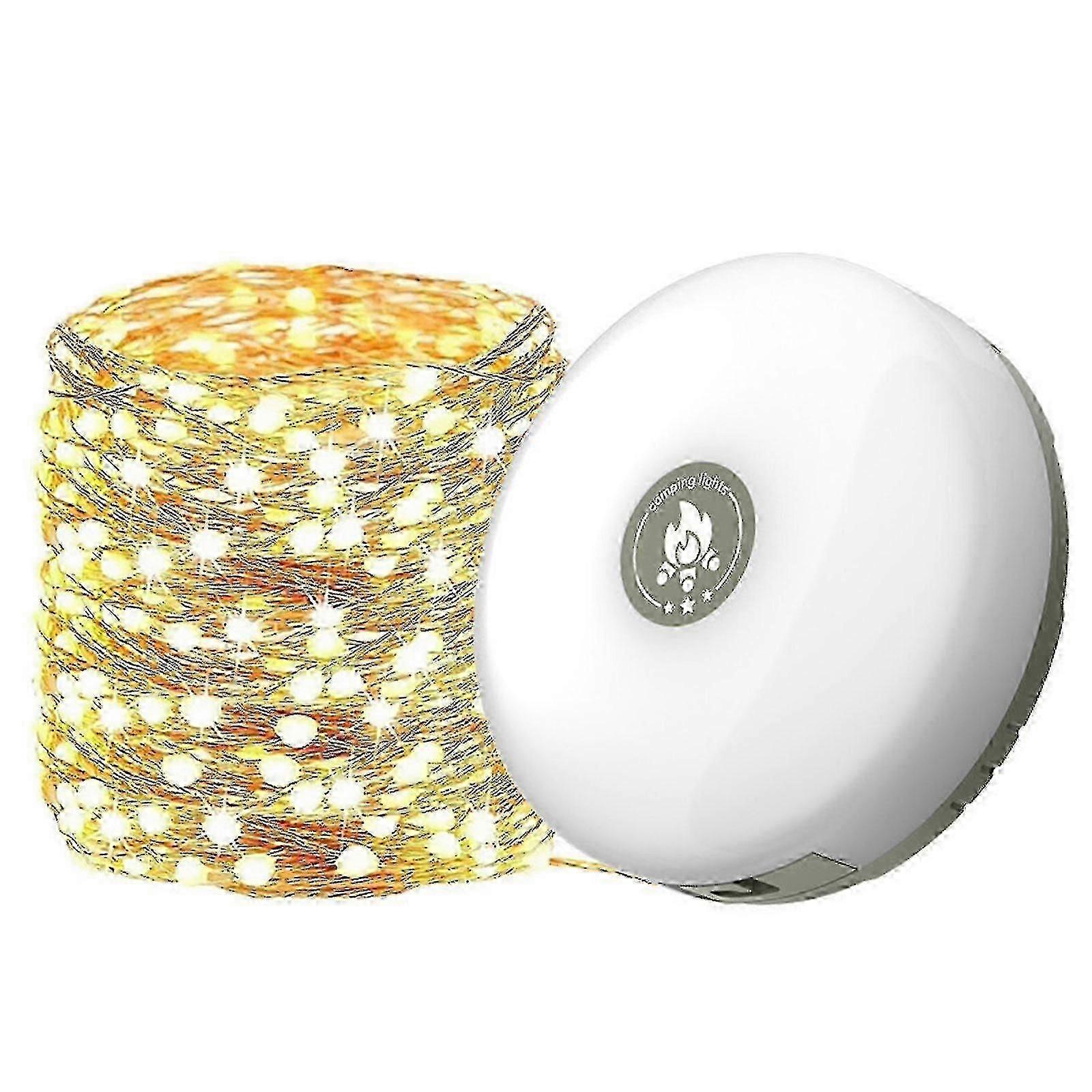 10m Outdoor Waterproof Portable Stowable String Light, Camping String Lights