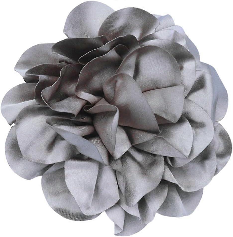 1Pc Polyester Brooches Flower Dark Gray 200mm