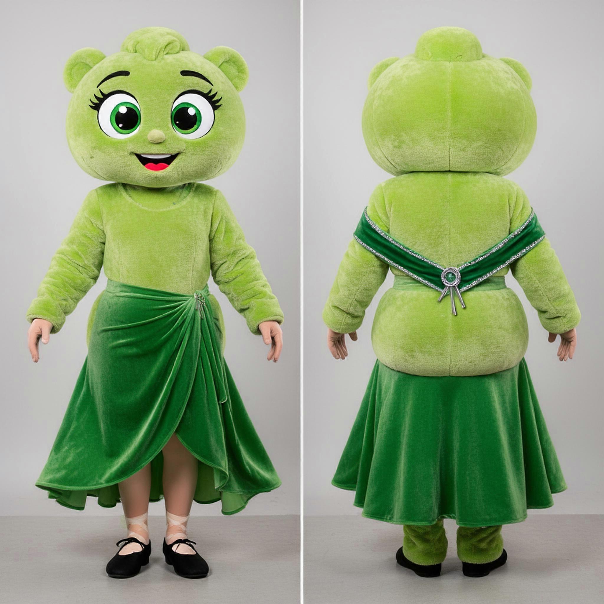 MASTICOT Lime Green Cartoon Irish Dancer Mascot