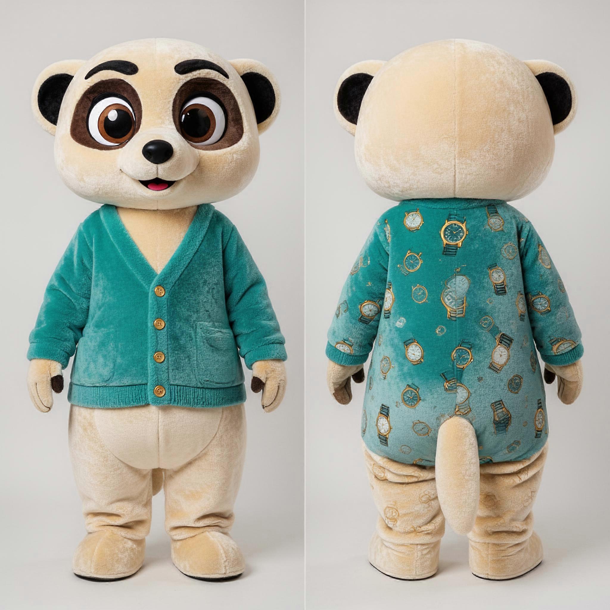 MASTICOT Cream Teal Meerkat Mascot