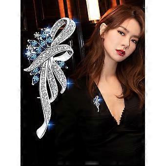 Cr Fantaisie Broche Broche Vintage Style Vintage Pour Les Femmes, Les Filles, Les Dames, La Couleur Bleue