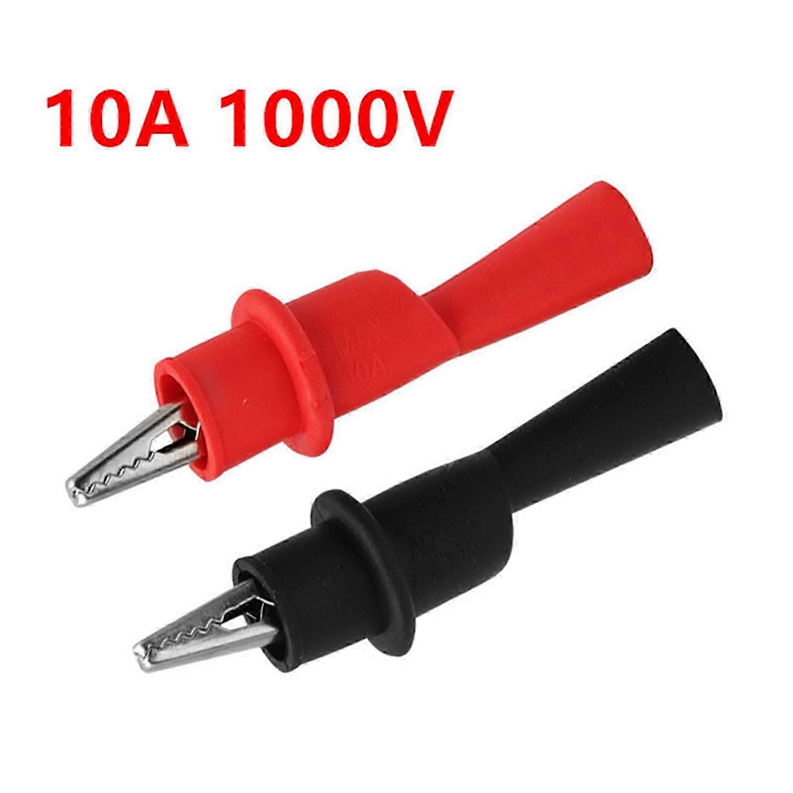 Compact Full Protective Alligator Clips Crocodile Electrical Clamp compatible with Multimeter Test Leads Pen Testing Cable Probe
