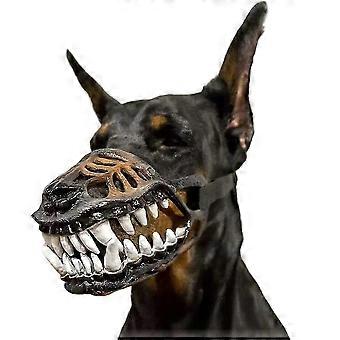 Scary Dog Muzzle for Halloween,Hilarious Dog Costume Muzzle with Large Horror Teeth, Covering Party Comedy 38CM-SFYGV