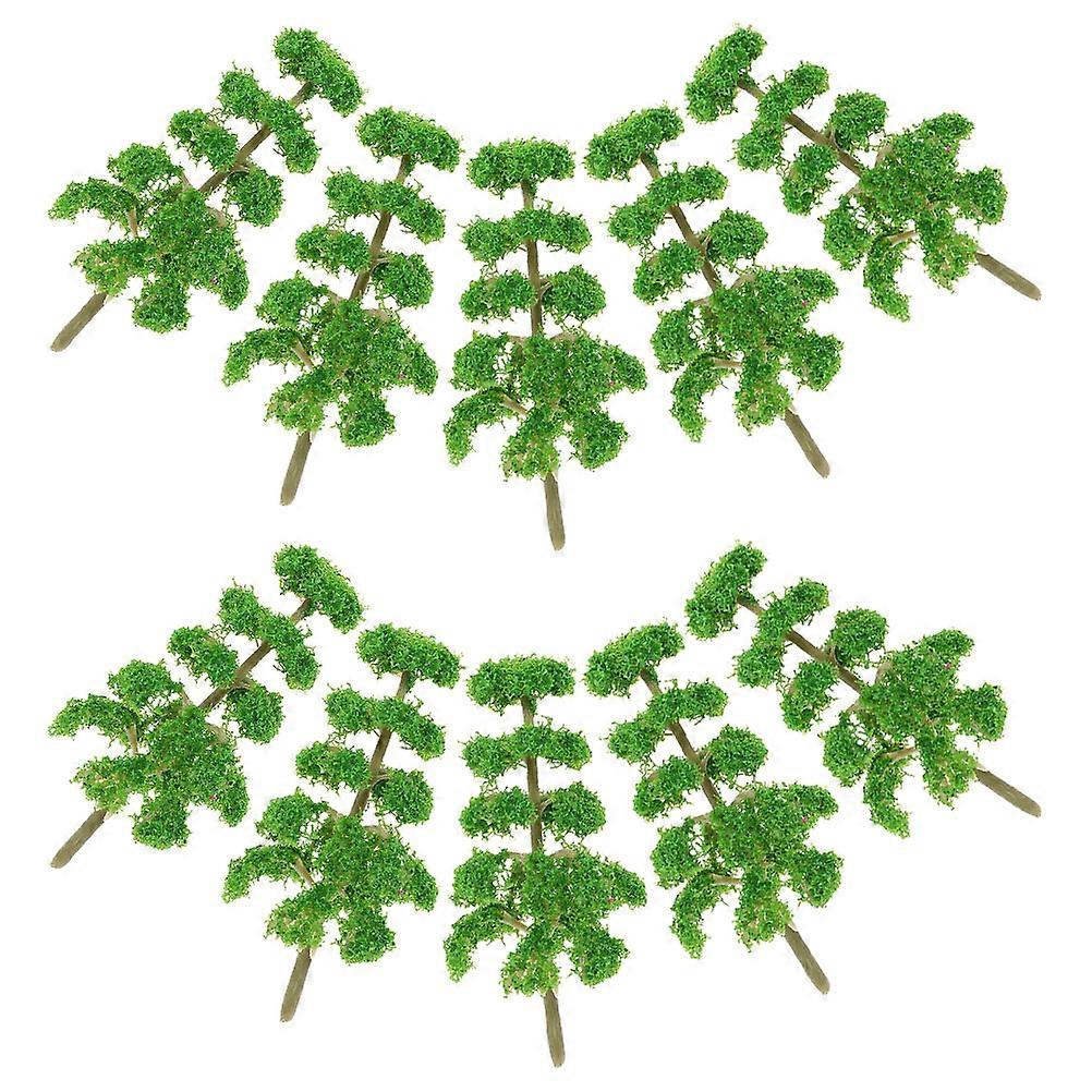 Decoration Model Trees 10Pcs Plastic Green Mini Model Set